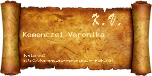 Kemenczei Veronika névjegykártya